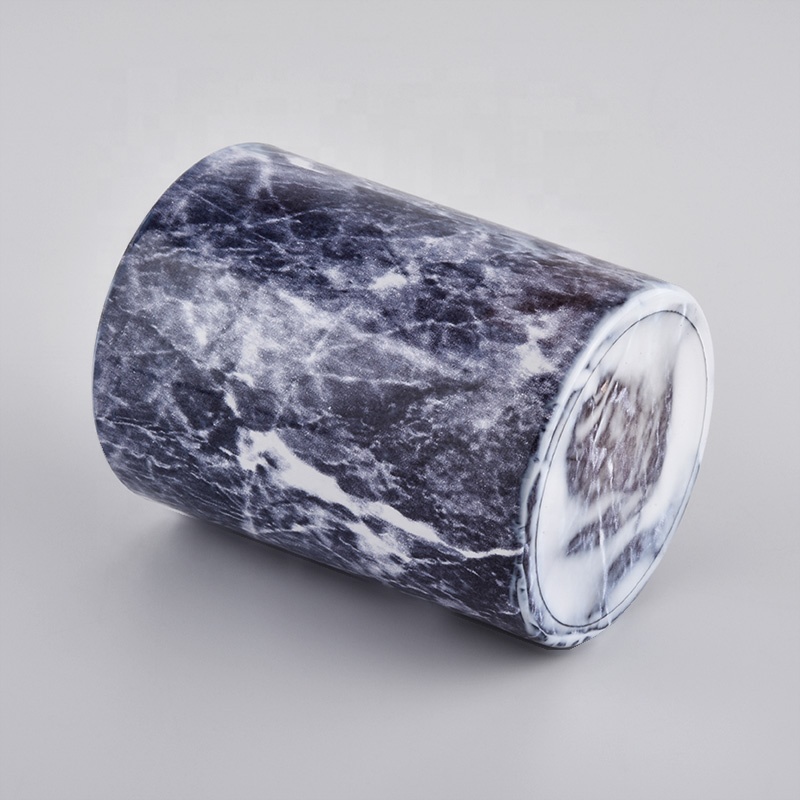 Marble Pattern Glass Candle Jars For Home Decoration