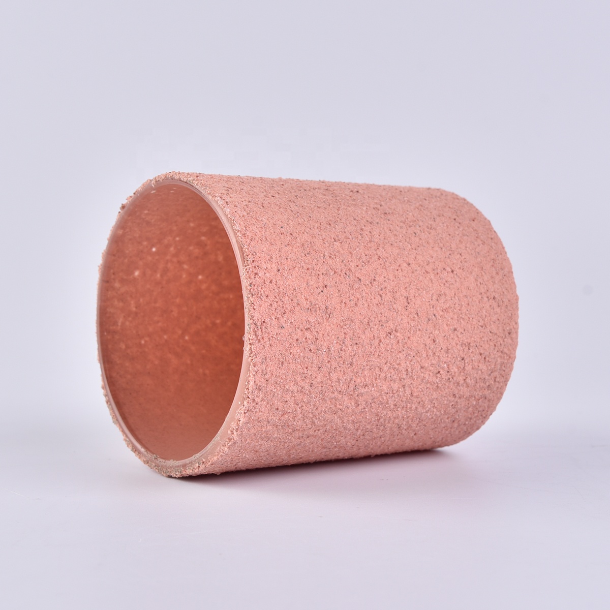 Wholesales Home decor pink cylinder decorative empty cement candle vessel