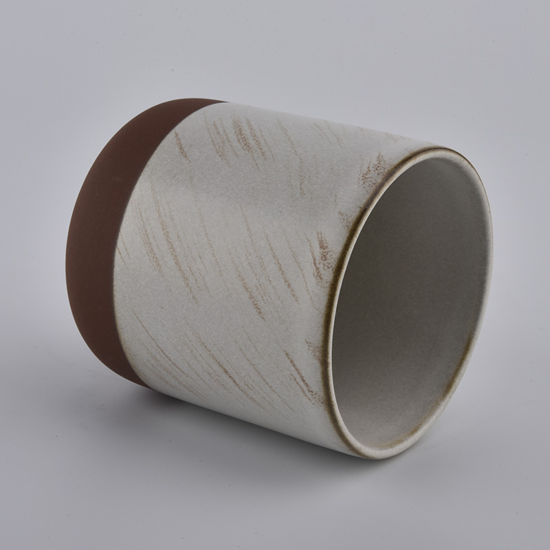 Matte White Transmutation Glazed Ceramic Candle Jars