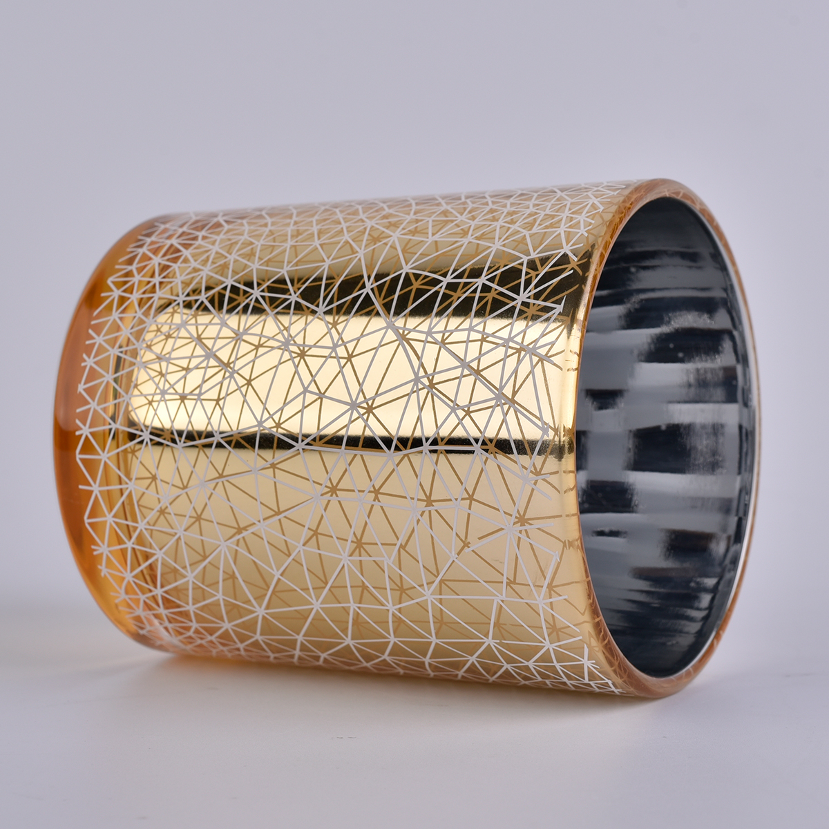 Luxury Unique Silver Glass Candle Jars  with Wedding Decorative