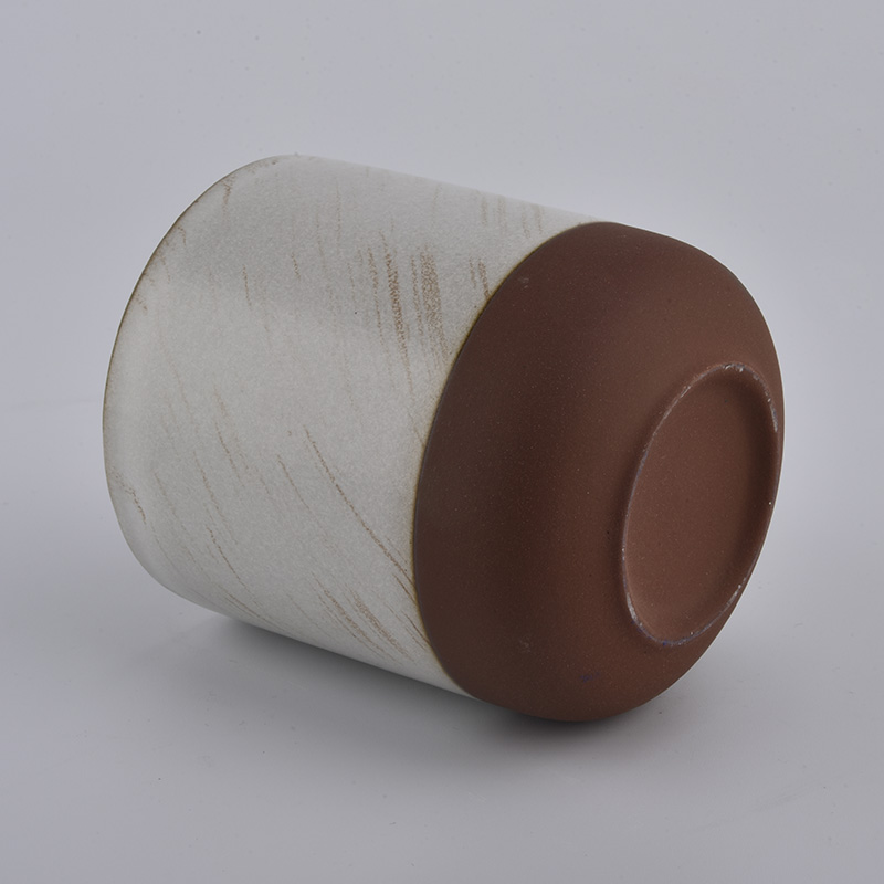 Matte White Transmutation Glazed Ceramic Candle Jars