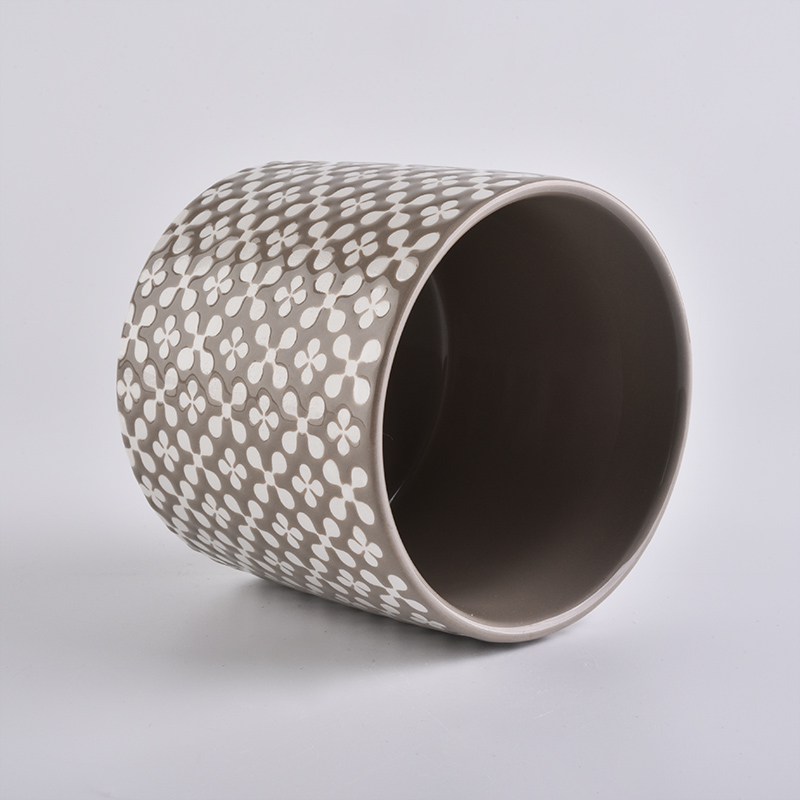 Customized Round Ceramic Scented Candles Vessels