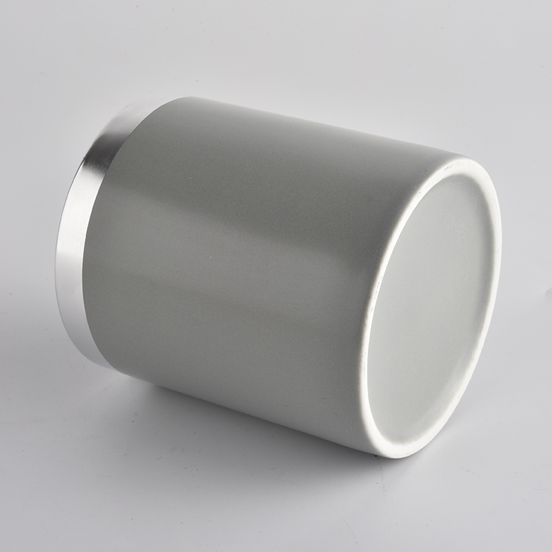 Grey Ceramic Candle Jars For Making