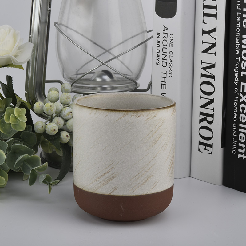 Matte White Transmutation Glazed Ceramic Candle Jars