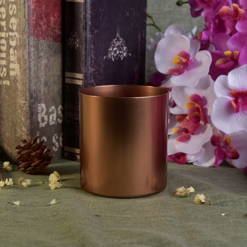 copper metal candle jar