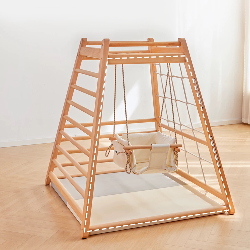 China Hot Sale Climbing Set  Climbing Toys Indoor Triangle Wooden Climbing Frame Set manufacturer