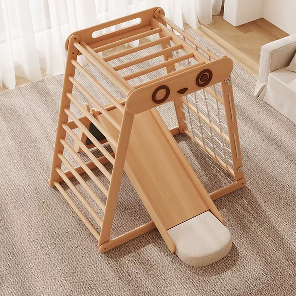 木制三角攀爬套装可折叠木制幼儿攀爬玩具带手柄