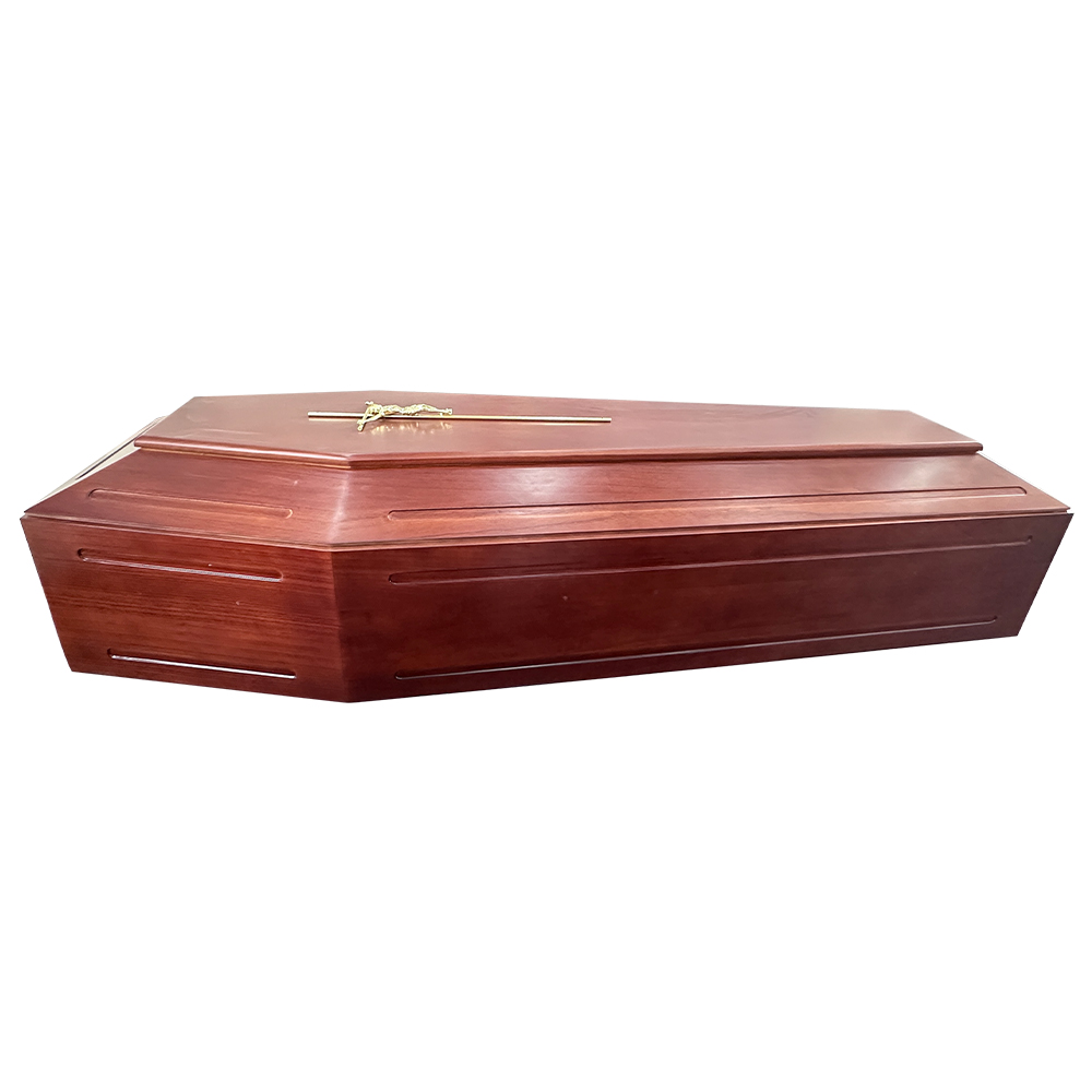 Wholesale European Style Paulownia Solid Wood Coffin Cheap Adult Funeral Urn for Ashes Memorial Brass Product  with good price