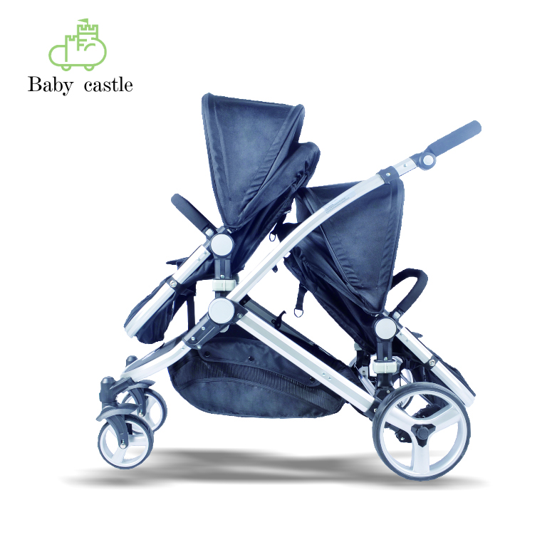 2024 EN1888 0–36 Monate, luxuriöser 3-in-1-Einzelkinderwagen mit hoher Aussicht oder Zwillings-Doppelkinderwagen