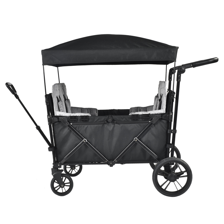 OEM ODM 4 Wheel Outdoor Camping Foldable kids Wagon Folding Utility Beach Sport Wagon with pull handler