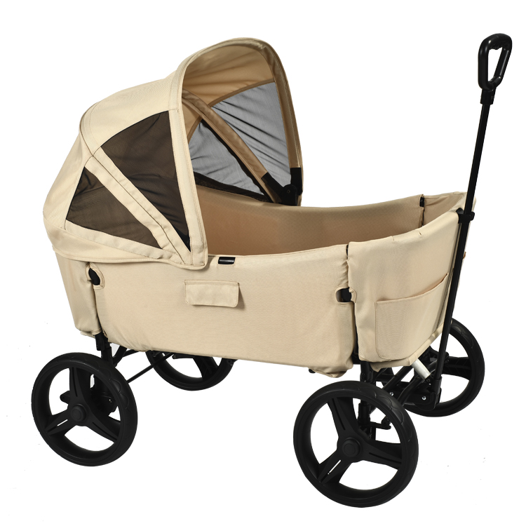 iron tube 600D oxford outdoor Baby  Folding  Wagon For 2 Babeis and 4 kids Children Aged 0 to 3 years