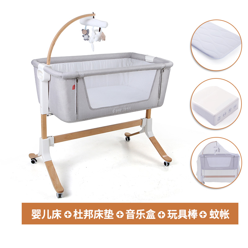 0-8 month new wood bed baby crib rocking bed with EN1130 and astm F2194 certificate