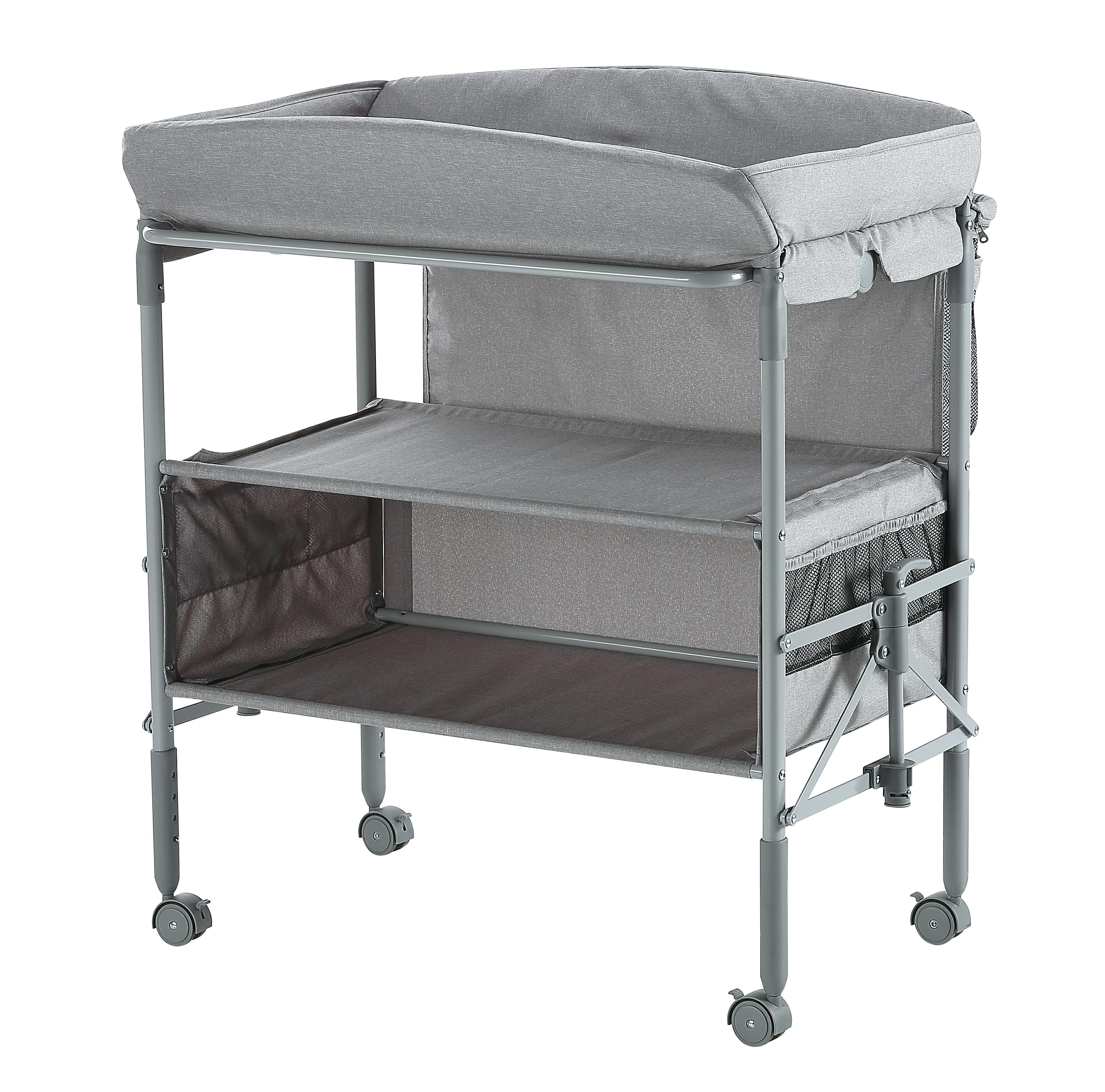 2024 Hot sell new 3 layers baby changing bath Table with 2-side barriers and 4pcs locking wheels