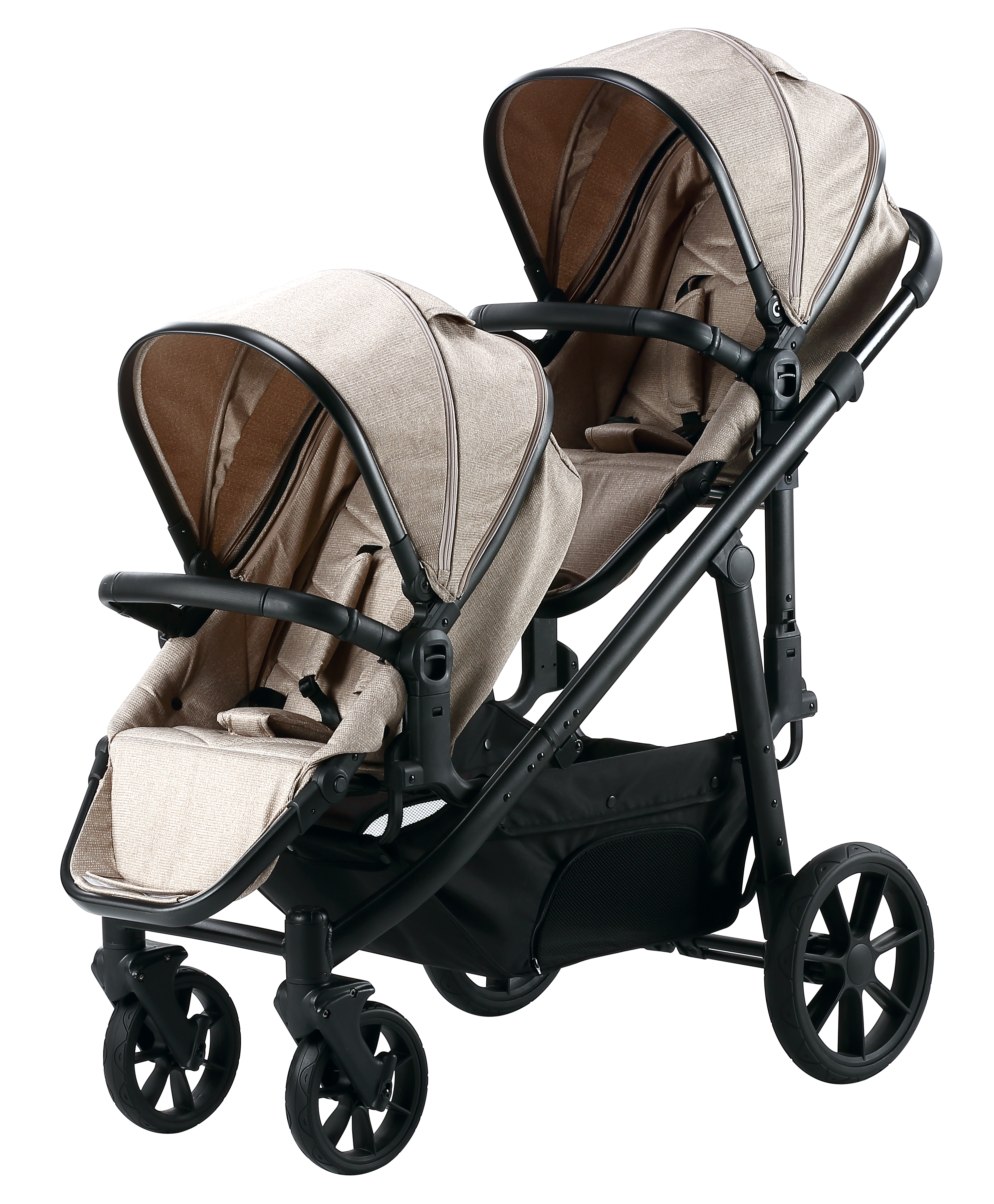 عربة أطفال جديدة للتوأم والأطفال قابلة للطي وسهلة الحمل مع عجلات