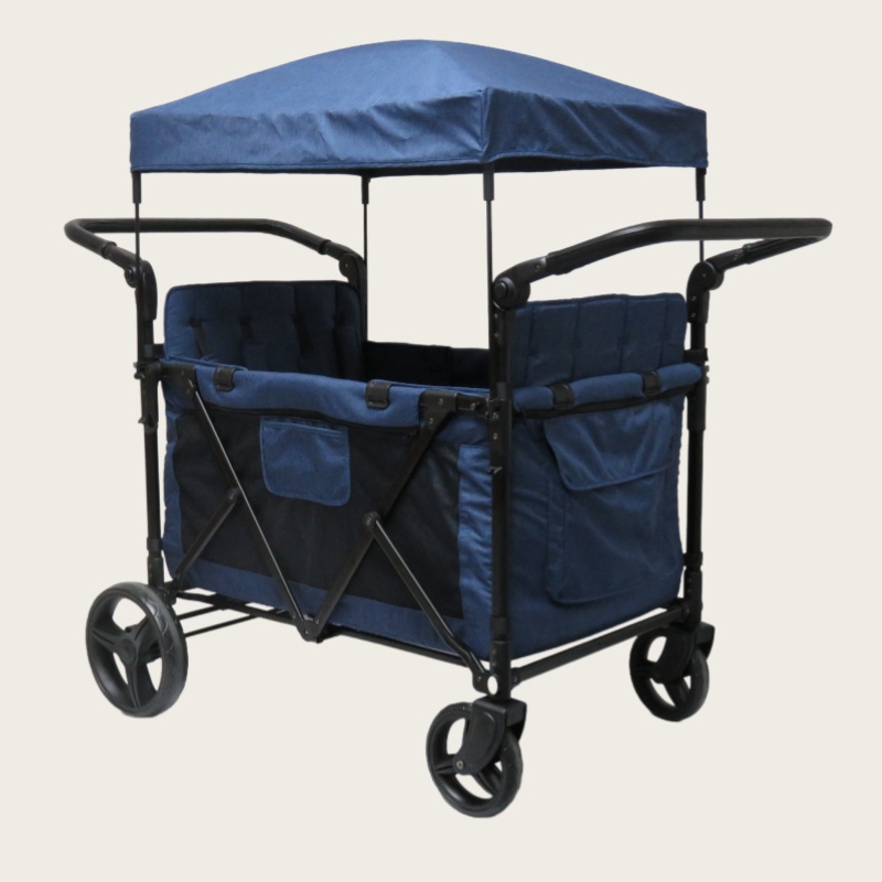 2025 The Latest Model Fold Wagon 4 Sits with 360 - Degree Swivel Front Wheels - Double Rear Brake