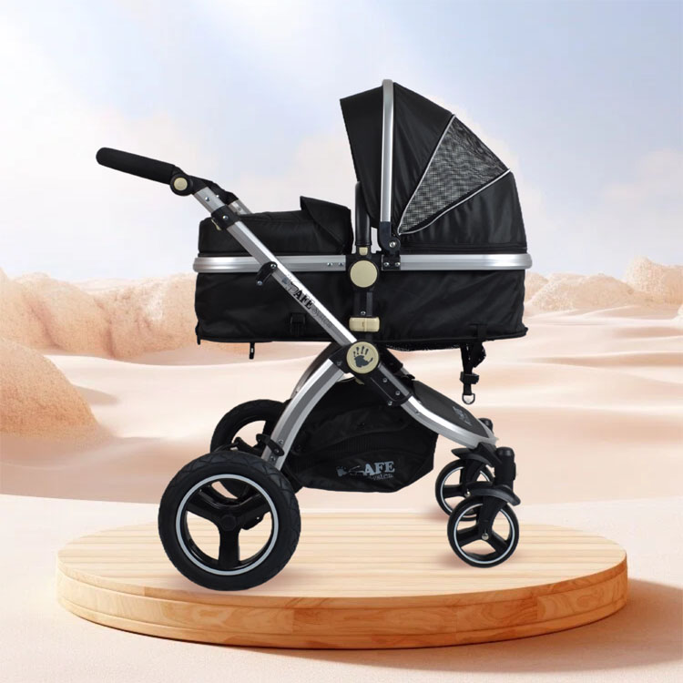 Versatile 2-in-1 Baby Stroller: Aluminum Construction, 3-Stage Sun Canopy & Large PU Tires