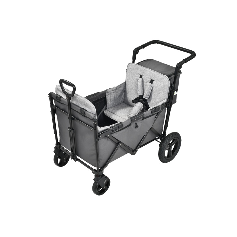 Premium 2 Seats Stroller Wagon Powerlink Foldable Kids Camping Wagon Double Independent Seat Push Pull Cart For Twins - COPY - e5bver