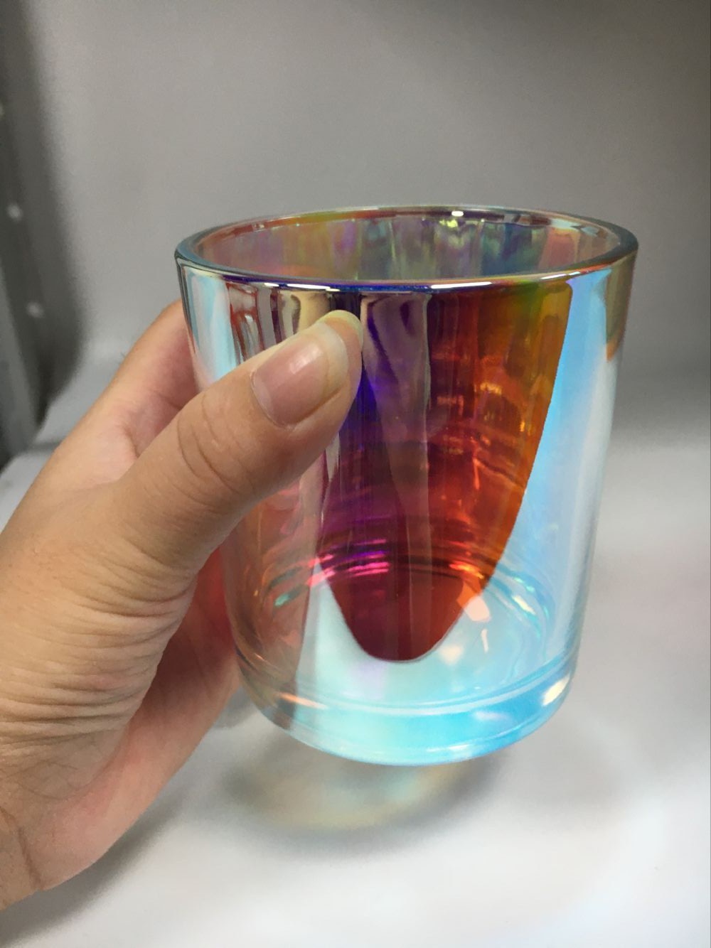 iridescent glass candle jars and containers for candle making