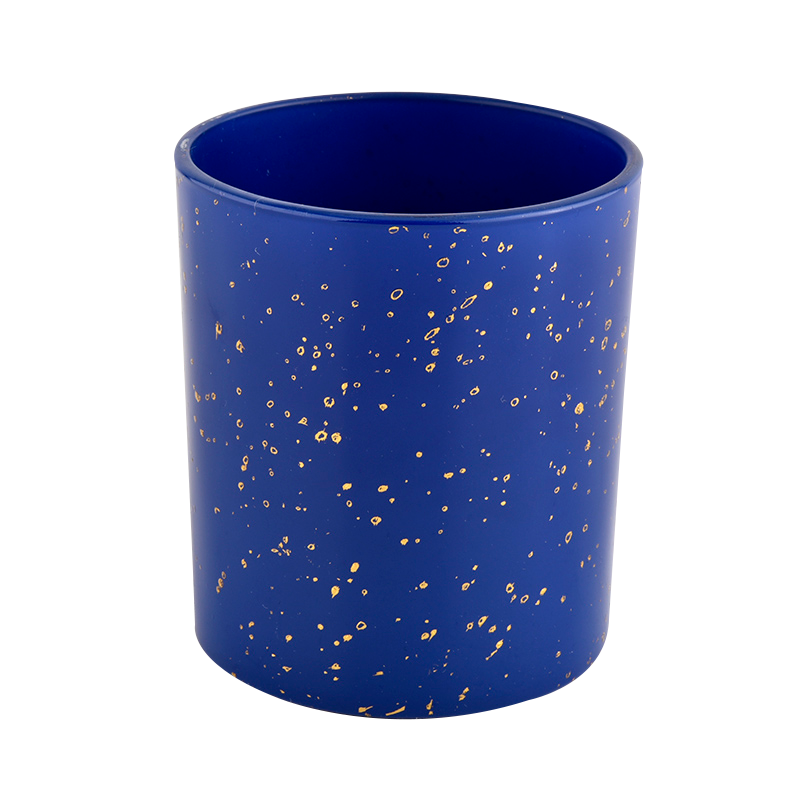 Golden blue container candle luxury candle Jars glass