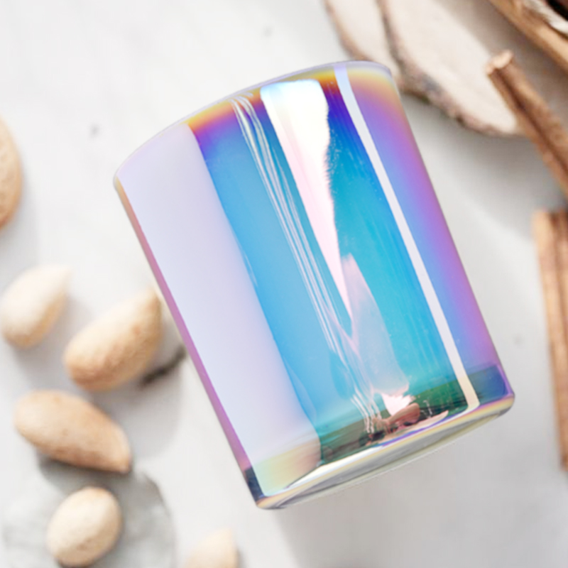 Iridescent glass candle jars wholesale candle containers