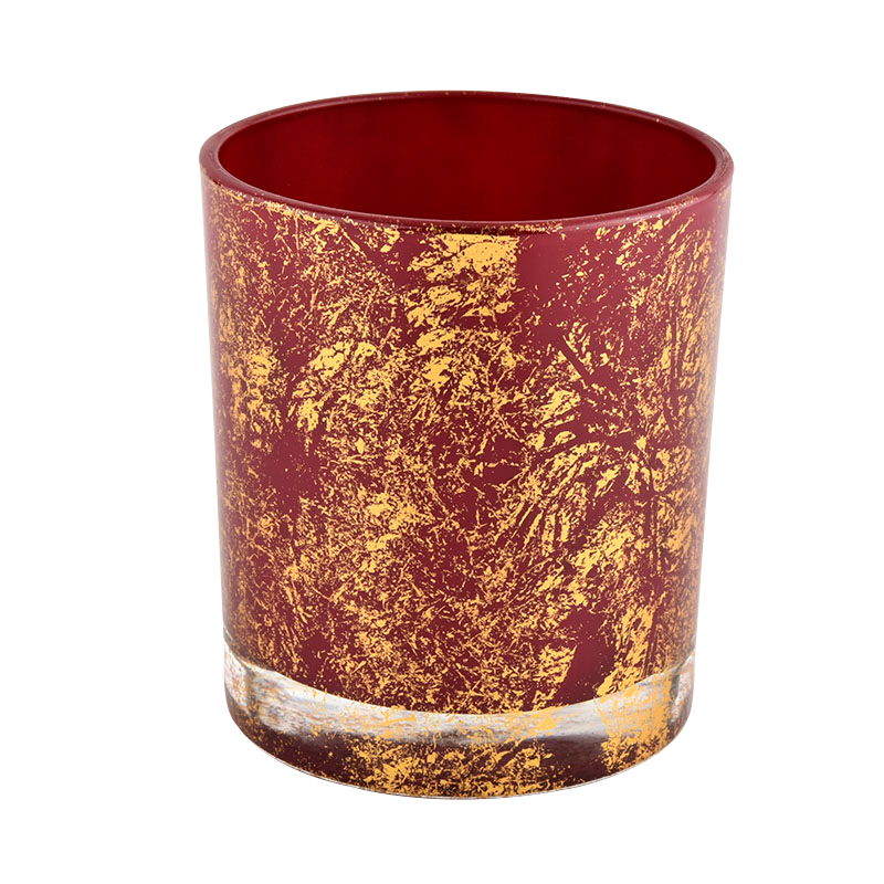 Decorative gold printing dust and red candle vessels bulk suppliers