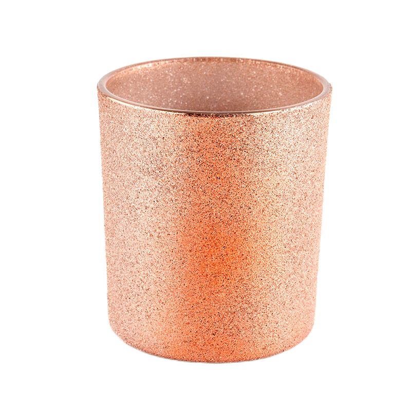Frost orange empty candle jars glass cylinder candle holder