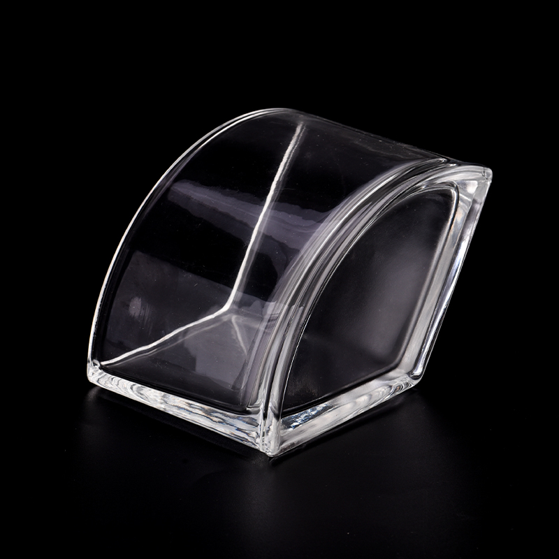 Luxury 8 OZ fan-shaped glass candle jar