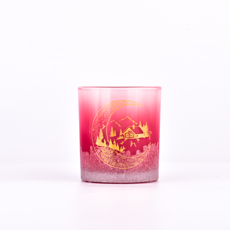 Luxury 8 OZ custom hand-engraved christmas glass candle holder