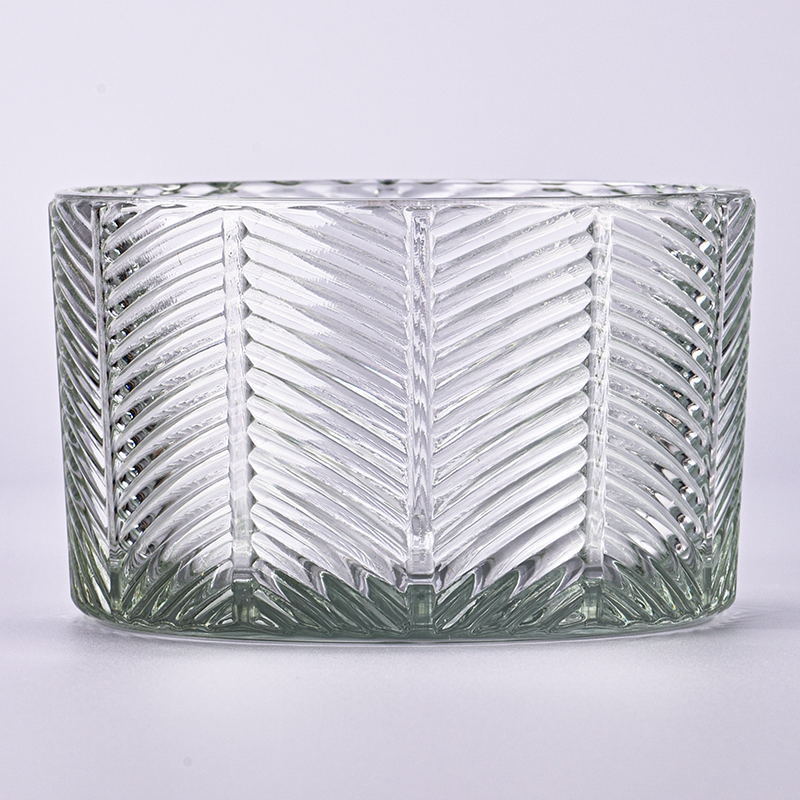 hot sale  large  capacity  diagonal stripes glass candle holder