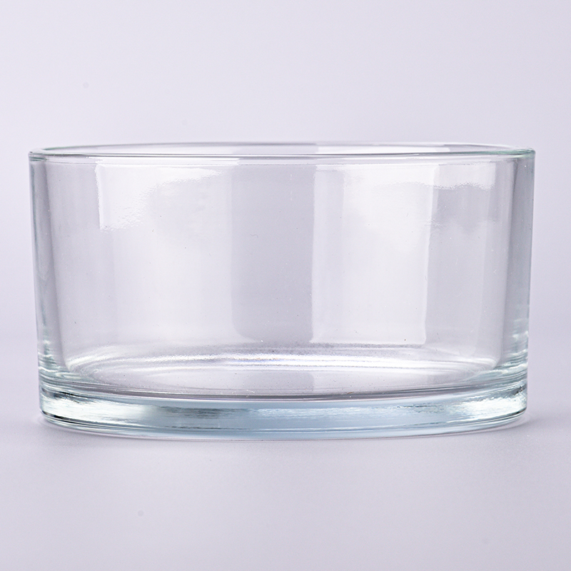 Hot sale large capacity 3 soy wick scented clear glass candle jar