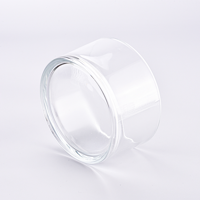 Hot sale large capacity 3 soy wick scented clear glass candle jar