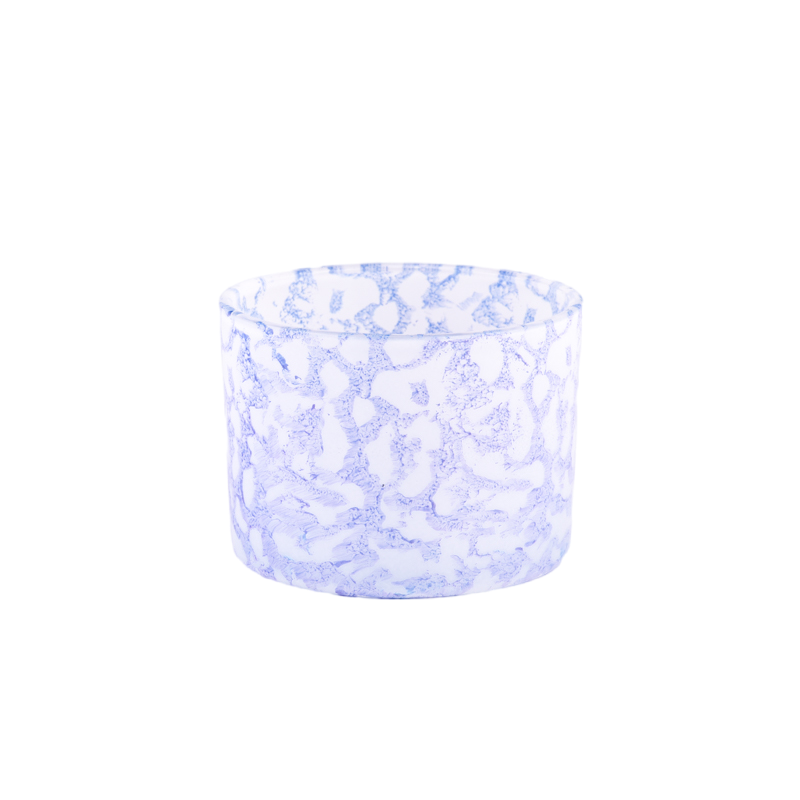 Hot sale 510ml wide-outh glass candle jars with rockiness effect