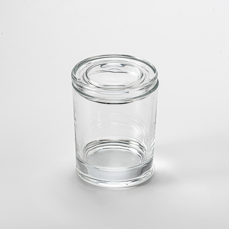 home decor 8oz glass candle jars with glass lid