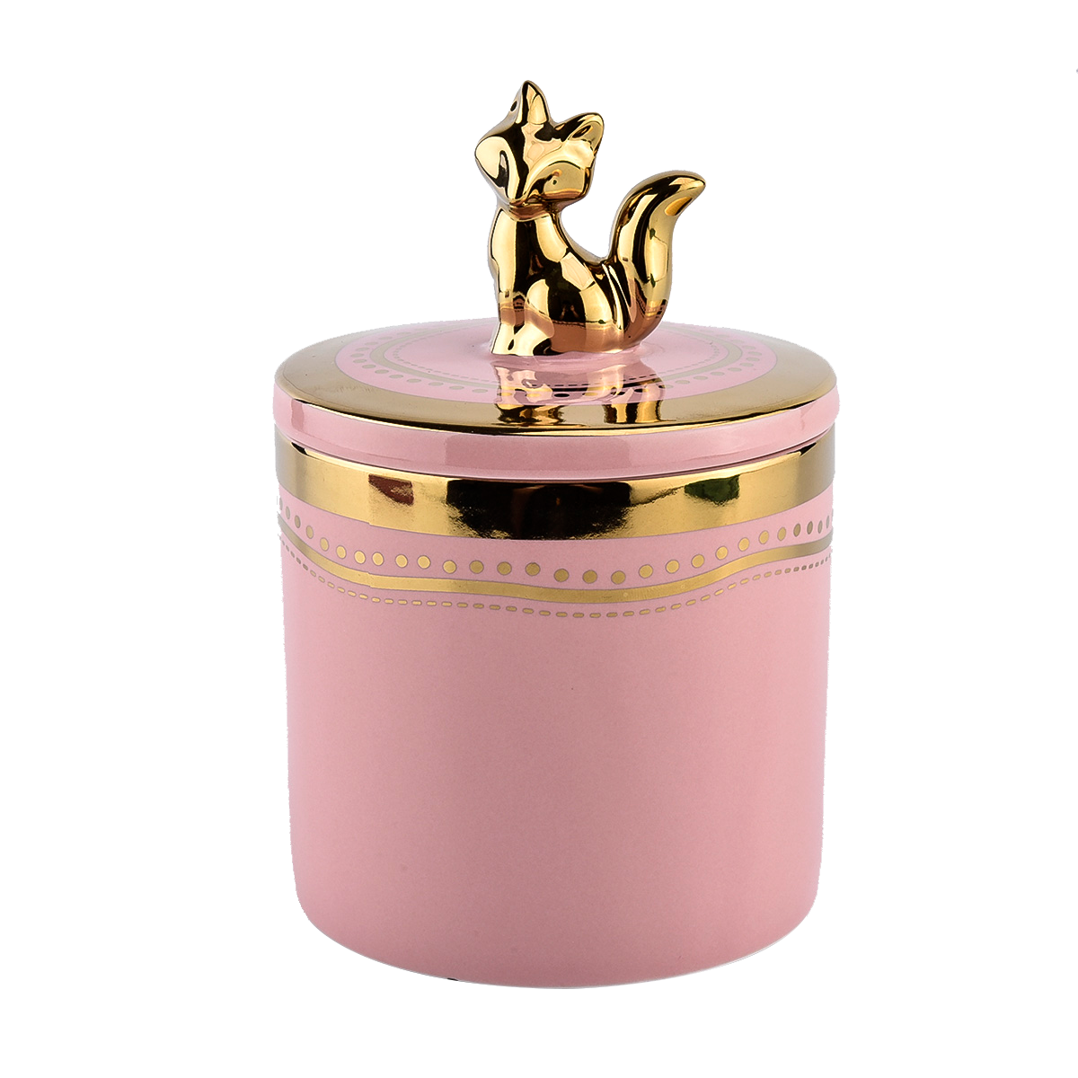 luxury pink ceramic candle jar with lid