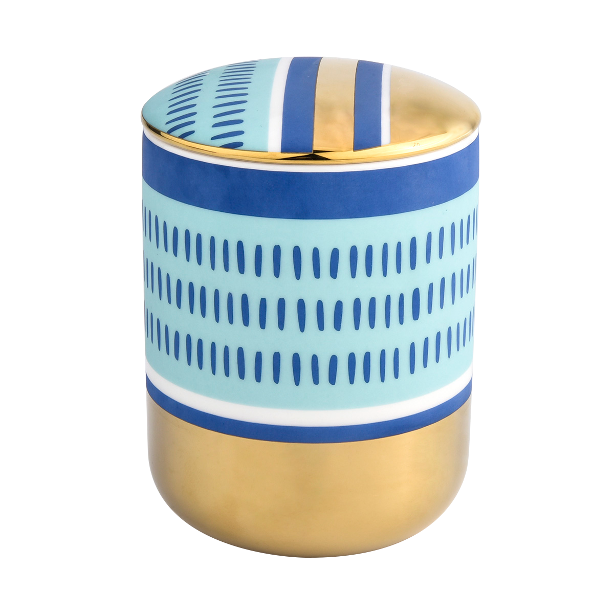 lusury round bottom ceramic candle jar with lid