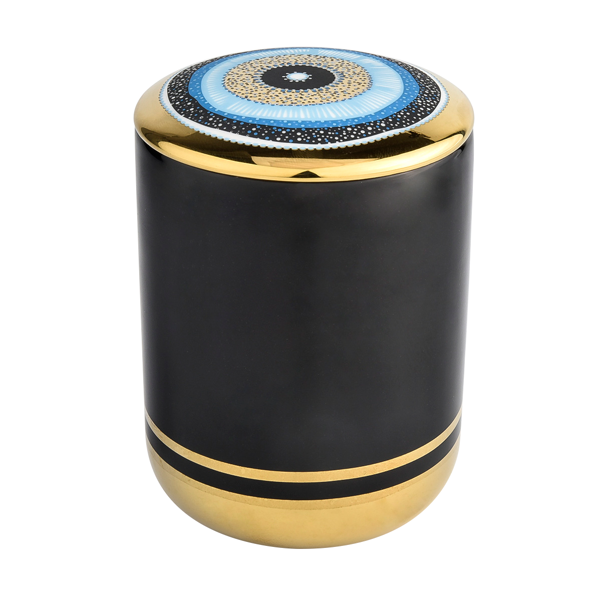 home decor black and gold color ceramic candle jar