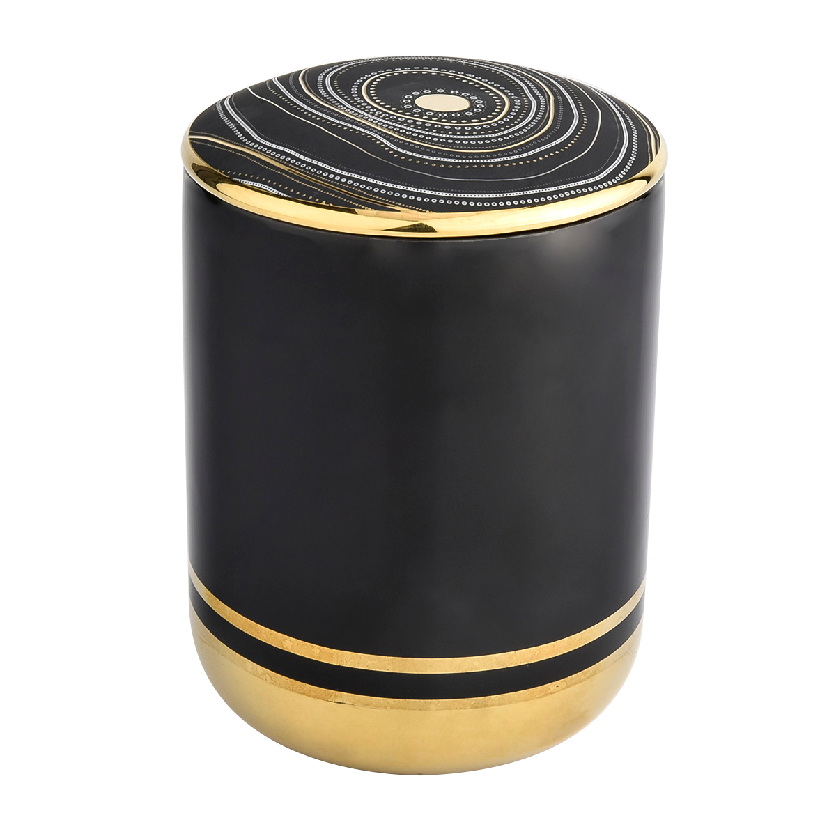 luxury gold bottom ceramic candle holder with lid