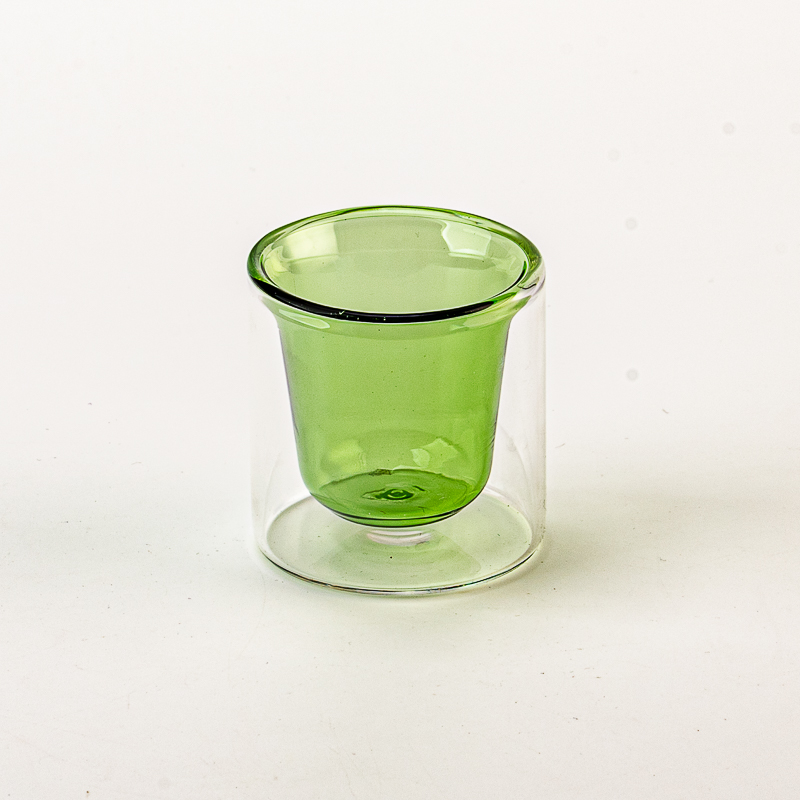 Small Capacity Double-walled Colored Glass Cup Soy Candle Vessel Wholesaling
