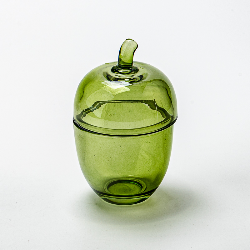 New Arrival Glossy Color Transparent Glass Jar 3oz Candle Vessel with Lid