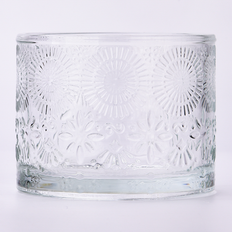 Luxury Style Customize Color Textured Glass Vessel Scented Candle Jar