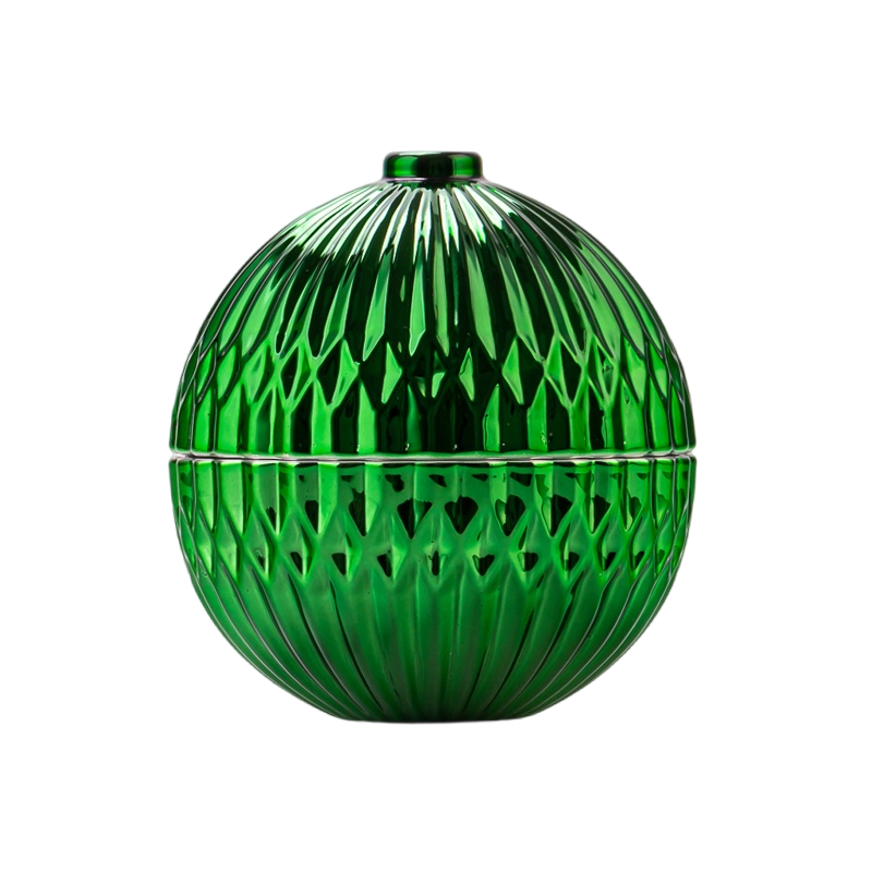 2025 christmas green glass candle ball