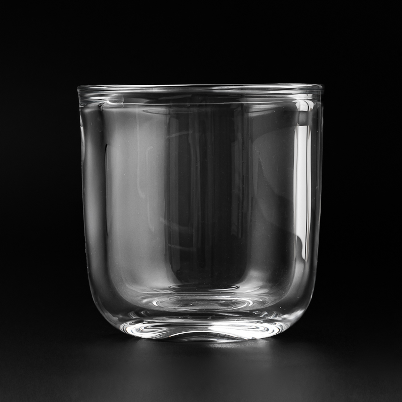 Unique Clear Thick Glass Wall 168ml Glass Candle Jar
