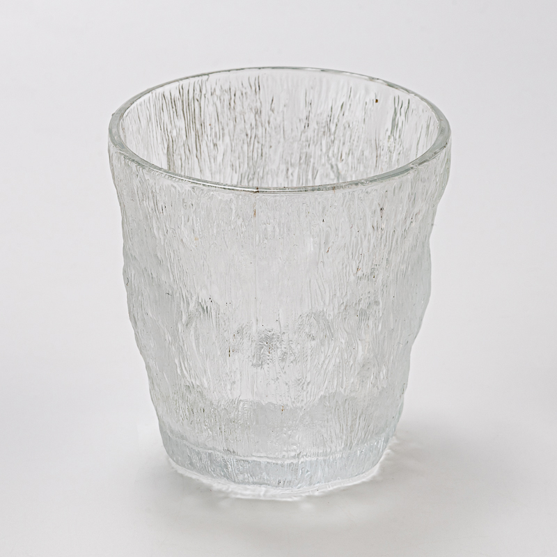 Luxury Embossed Finish Glass Cup Empty Candle Jar for Home Use