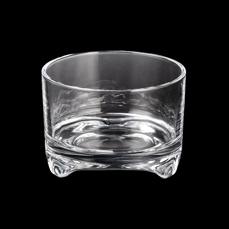 Modern Custom Clear Glass Candle Jar with Unique Base 16oz Capacity for Weddings & Christmas Home Decor