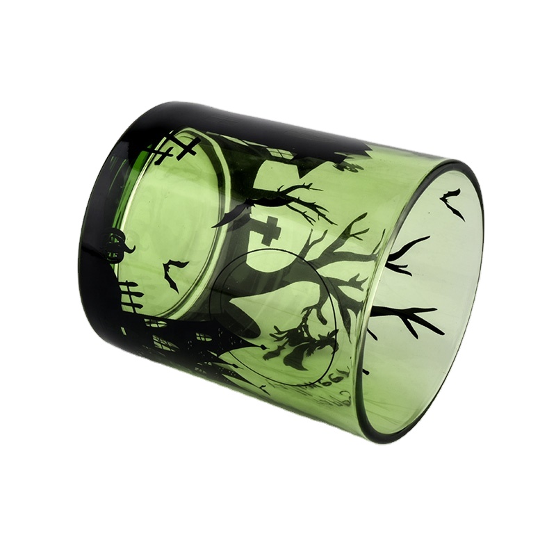 gradient candle jar glass with decal printing