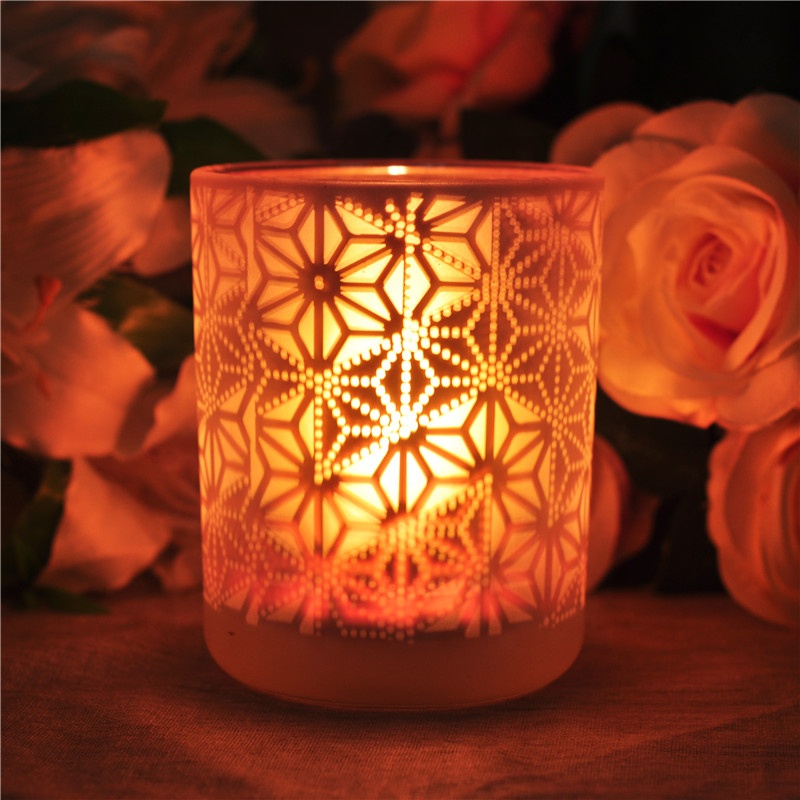 Custom crystal matte glass candle container