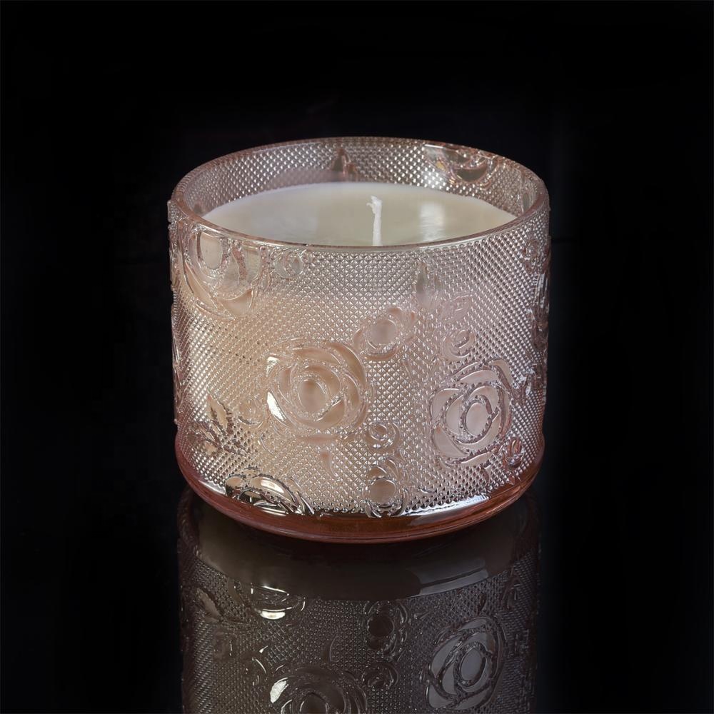 10oz 12oz Wholesales Christmas crystal pink tealight glass candle jar