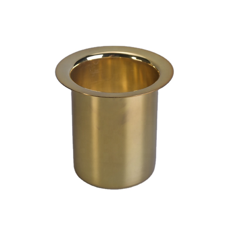 Vintage decorative golden metal candle jars insert