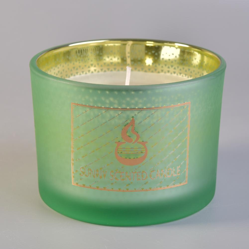 10oz Wholesales Custom matte electroplated glass candle holder