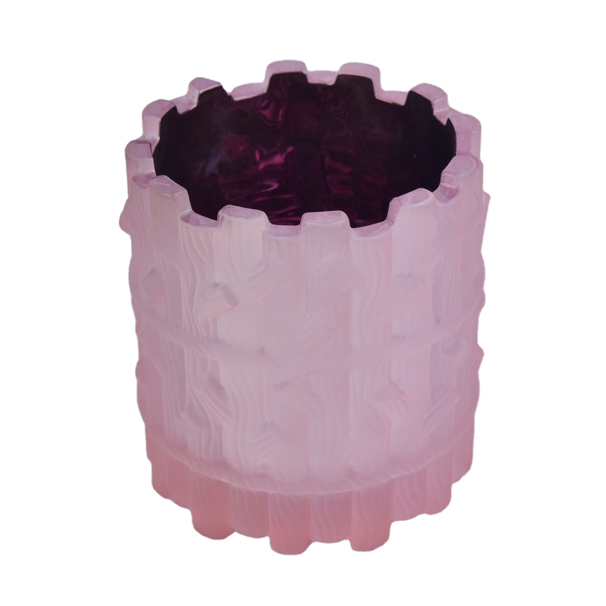 Wholesales home decoration pink luxury glass candle jar holder